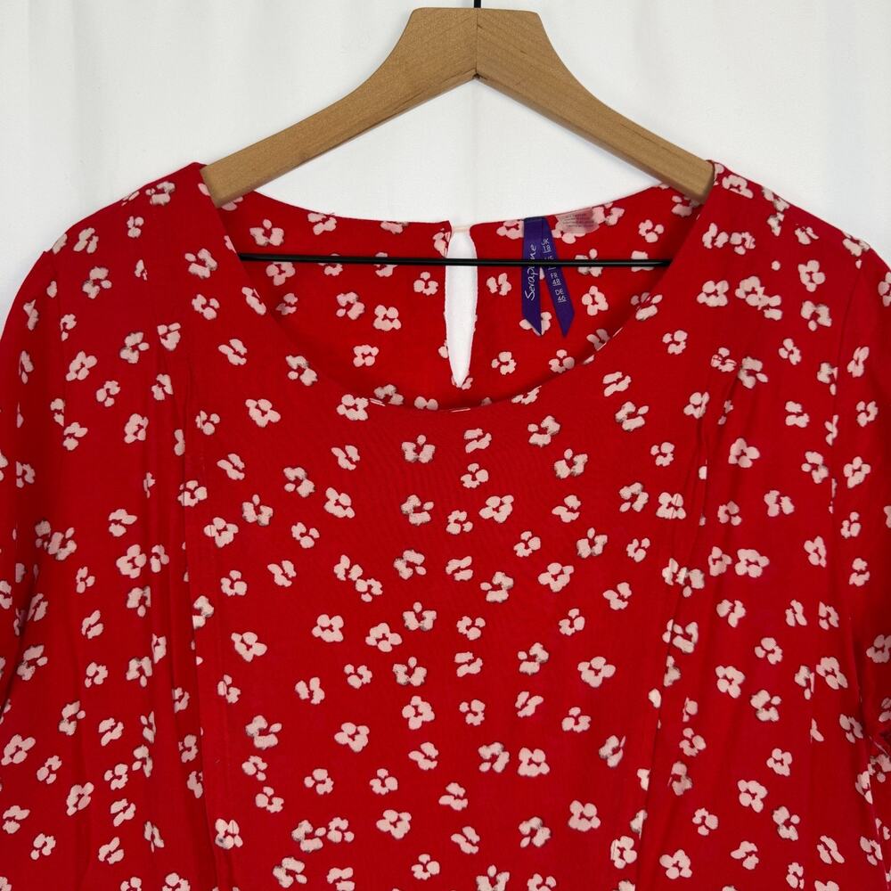 SERAPHINE Nursing Blouse Top Red White Polka Dot Size 14 New Mom Maternity - Picture 4 of 13